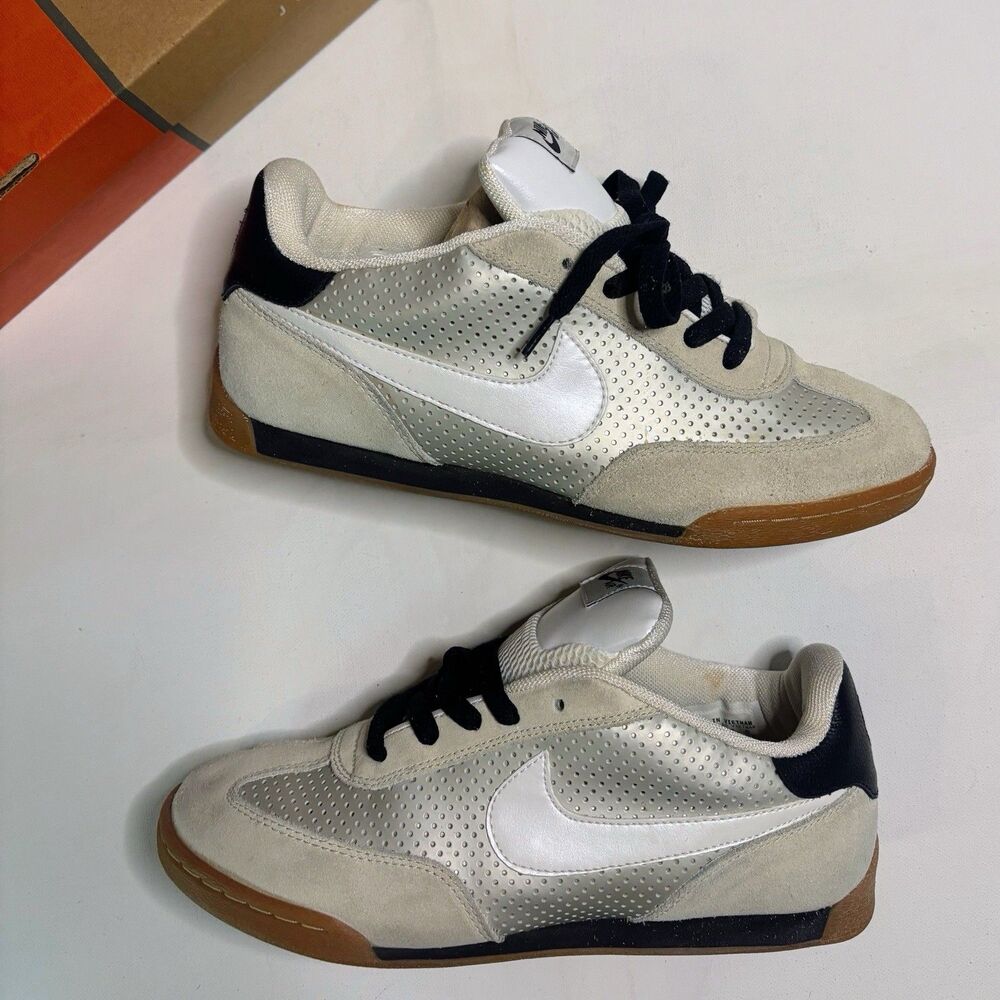 2004 NIKE AIR ZOOM FC GINO LANUCCI Light Bone White Blk Soccer Skate W 8.5 M 7Y